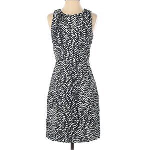 🎉J.Crew Navy & White Textured Pindot Sheath Dress - Size 2